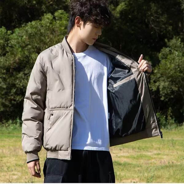 Men's Oversized Trendy Cotton Jacket for Autumn and Winter, New Fashion Baseball Jacket, Warm Thick Coat