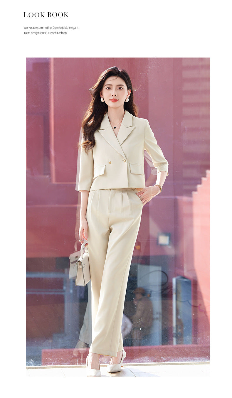 High-End Age-Reducing Business Attire, Petite Suit, Stylish, Casual, Slimming and Taller, Short Suit and Pants