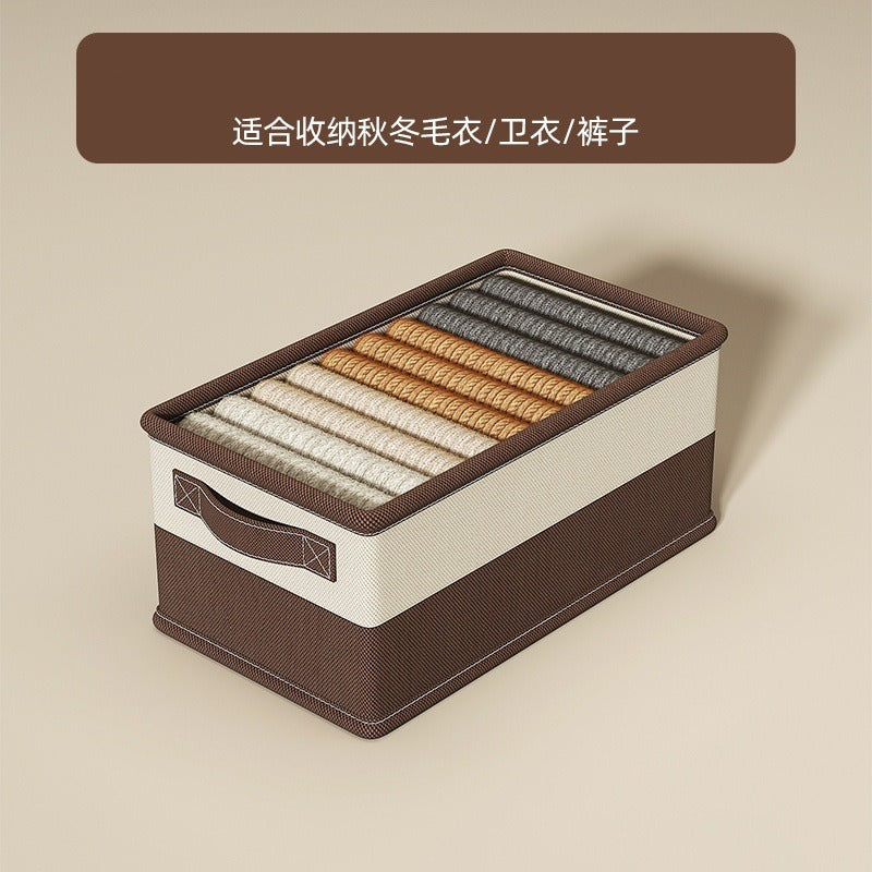 Quilt Storage Box, Clothing Storage Box, Household Compartment Storage and Organization Wardrobe Layered Folding Storage Basket