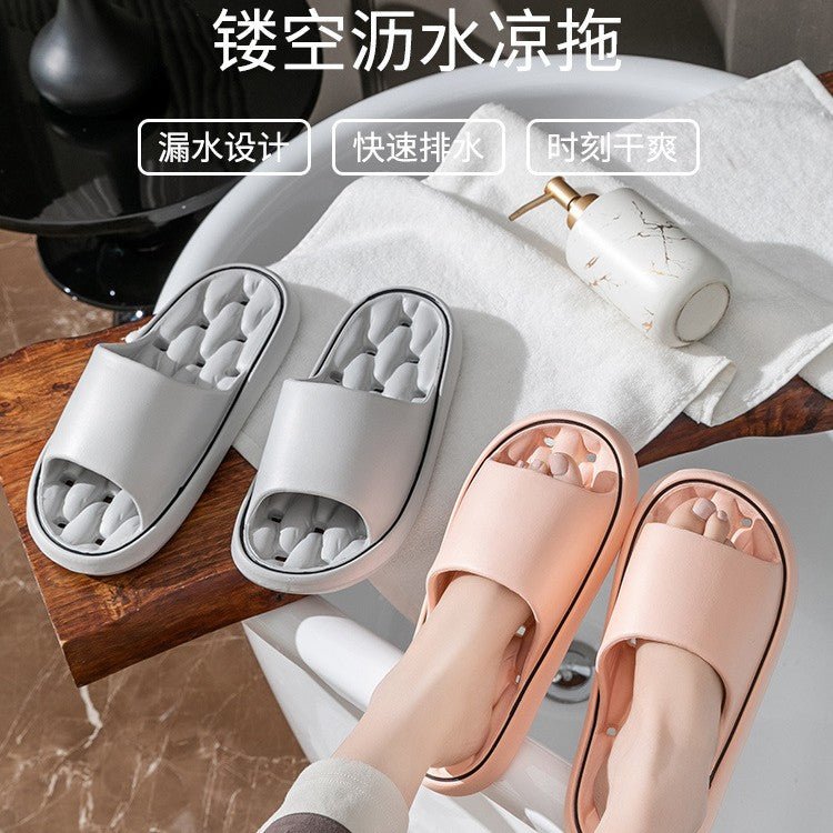 Slippers household summer women's home non-slip bathroom bath leaking sandals men's thick-soled hotel sandals wholesale