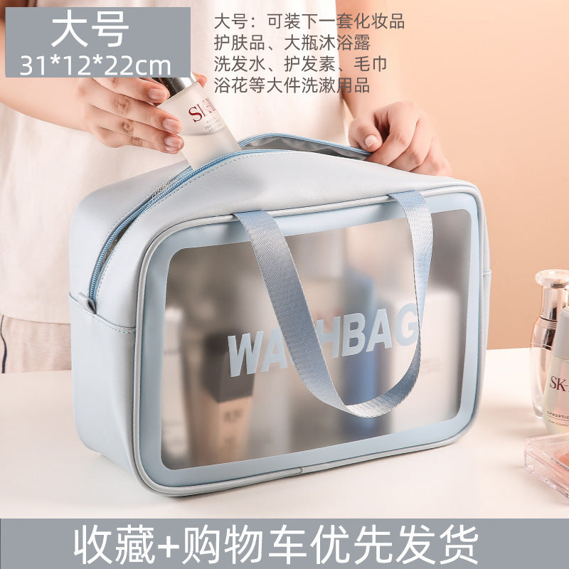 New Transparent Frosted Three-Piece Cosmetic Bag Cross-Border Travel Toiletry Bag Multi-Functional Skin Care Product Storage Bag Wholesale