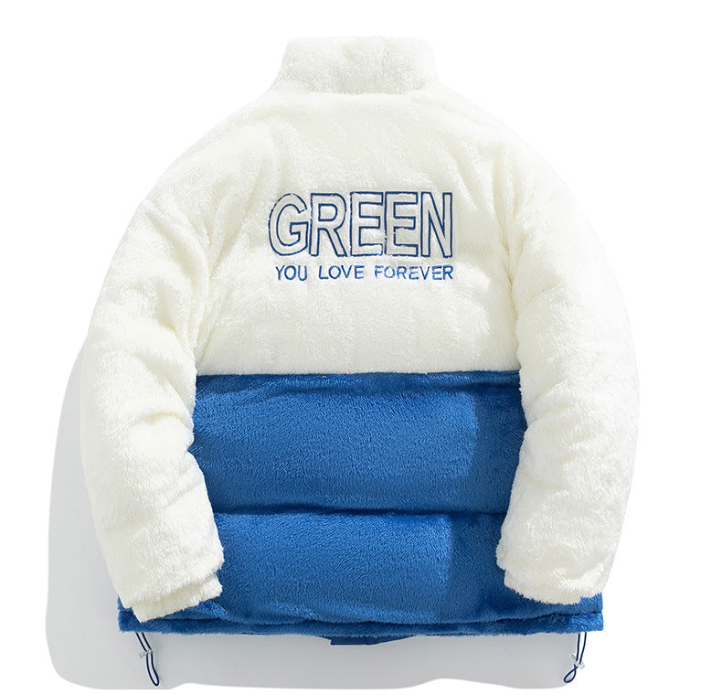 Men's Winter New Cotton Coat with Lamb Fleece, Thickened Couple's Stand Collar Casual Trendy Cotton Jacket Manufacturer