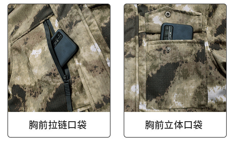 Thickened Camouflage Clothing, Fleece-Lined Cotton Coat, Warm, Cold-Proof, Windproof and Waterproof Cold Storage Labor Protection Clothing, Cotton-Padded Jacket, Cotton-Padded Work Clothes for Men