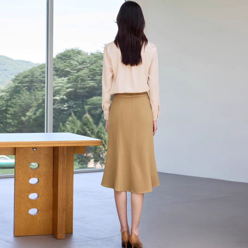 Summer New Style High-End Professional Women's Skirt Suit, Fashionable and Elegant Goddess Style Long-Sleeved Shirt and Skirt Formal Wear Ol