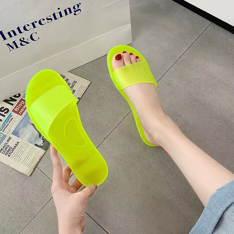 Summer Home Sandals Women's plus size Fashion Crystal Jelly Outer Wear Casual Couple Bathroom Odor Deodorant Cross-border Shops