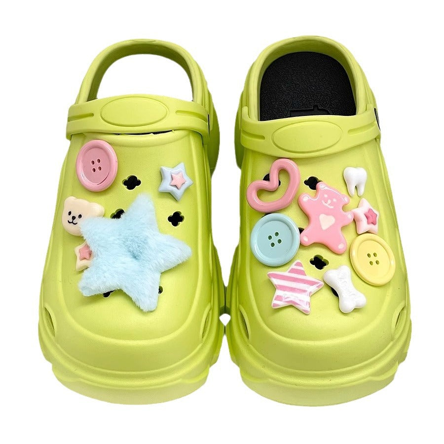 Trendy Internet-Famous Non-Slip Slippers with a Thick Sole and Closed-Toe Design for Women, Summer 2026 New Versatile Super Popular Clogs