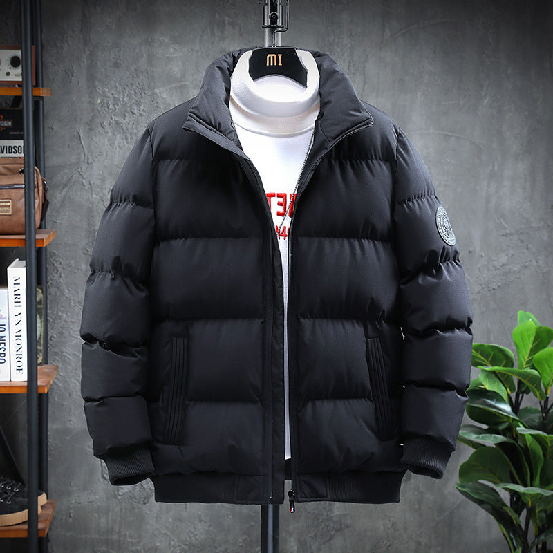 Cross-border new men's cotton-padded jacket fashion thick simple winter cotton-padded jacket youth men's warm coat jacket foreign trade
