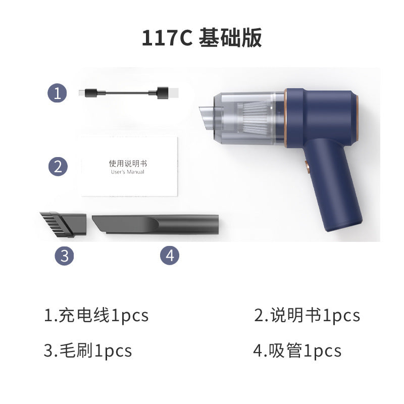 Car-Mounted Wireless Dust Blower Vacuum Cleaner, Portable Handheld Small High-Suction Car Vacuum Cleaner, All-In-One Blowing and Suction Machine for Cars