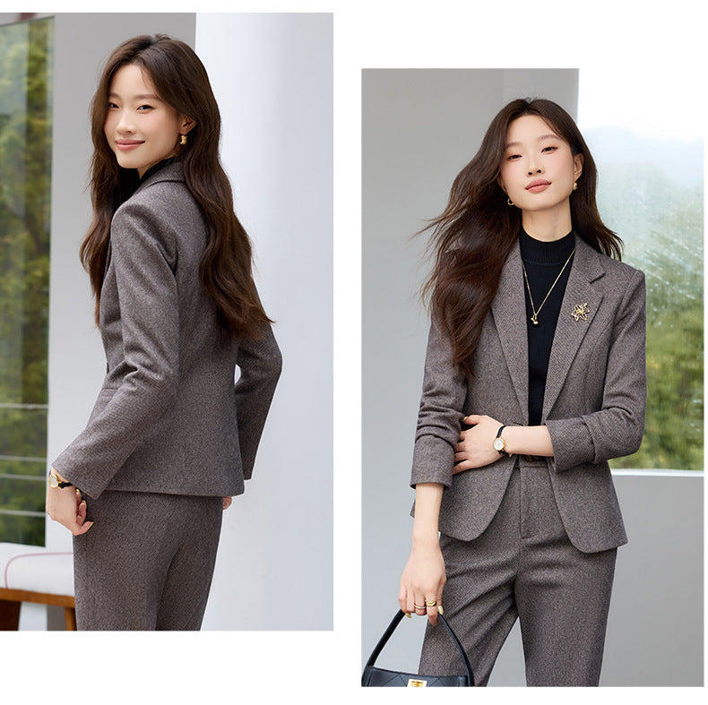 Cross-Border High-End Women's Suit Set, New Autumn Style, Professional Formal Wear, High-End, Elegant, Fashionable Workplace Suit Jacket