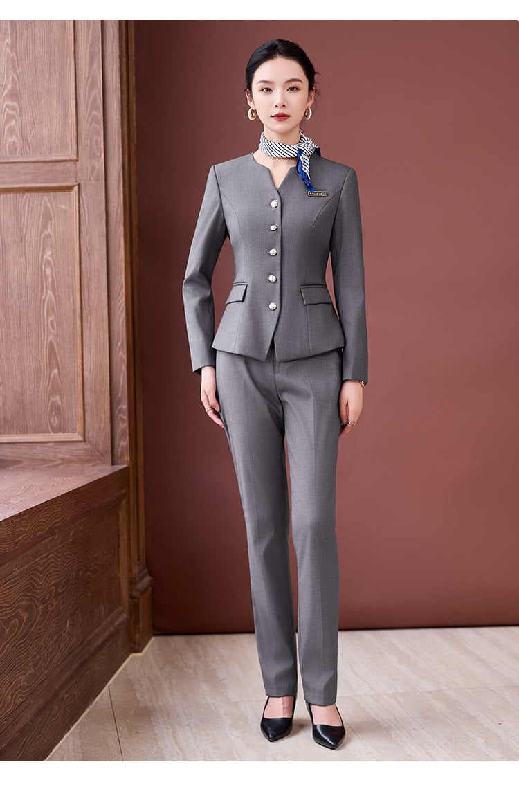 Professional Suit Suit Women's Autumn and Winter New Hotel Front Desk Jewelry Store Workwear Beauty Salon Front Desk Manager Workwear