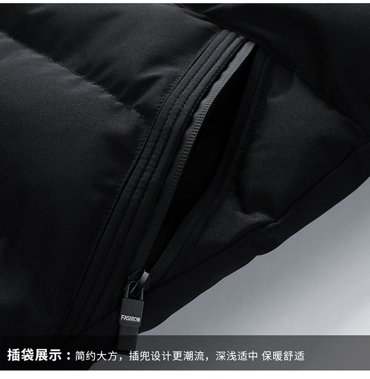 FS Standard Men's Baseball Collar Jacket Korean Style Casual Autumn and Winter Cotton Clothes Youth Handsome Outerwear All-match Coat Men's Trendy