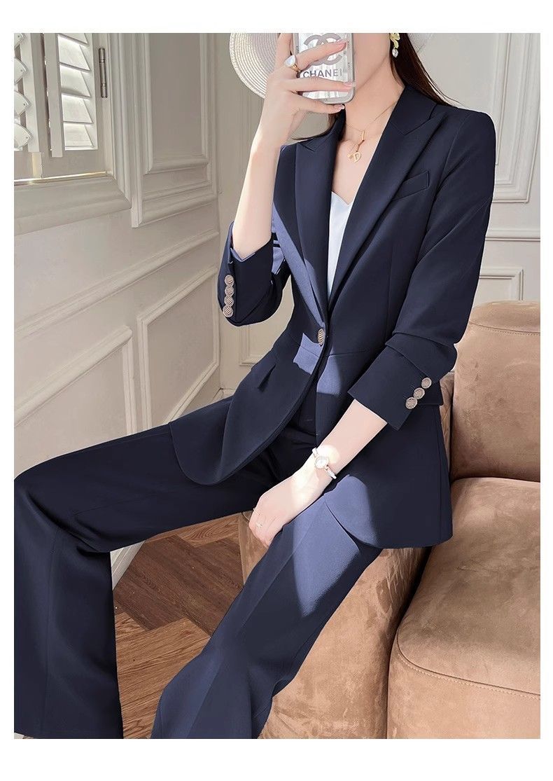 Fashionable Ancora Red Suit Suit Women's 2025 Autumn New Commuting Professional Work Clothes Slim Suit Two-Piece Set