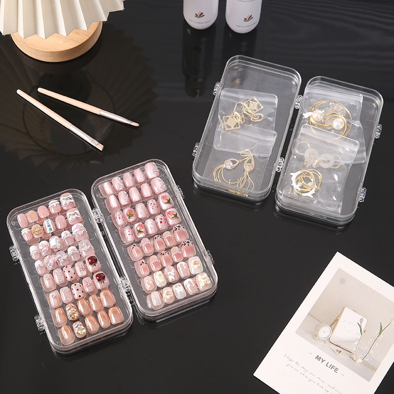 Nail Salon Influencer Portable Wearable Nail Organizer Display Box 70% off Stack Nail Transparent Dustproof Jewelry Storage Box