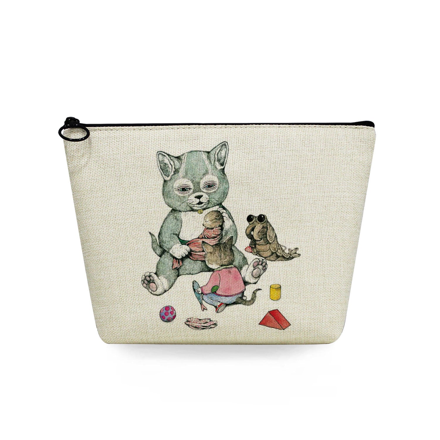 Fashion Cat printed cosmetic bag small travel portable wash bag printed logo skin care storage bag