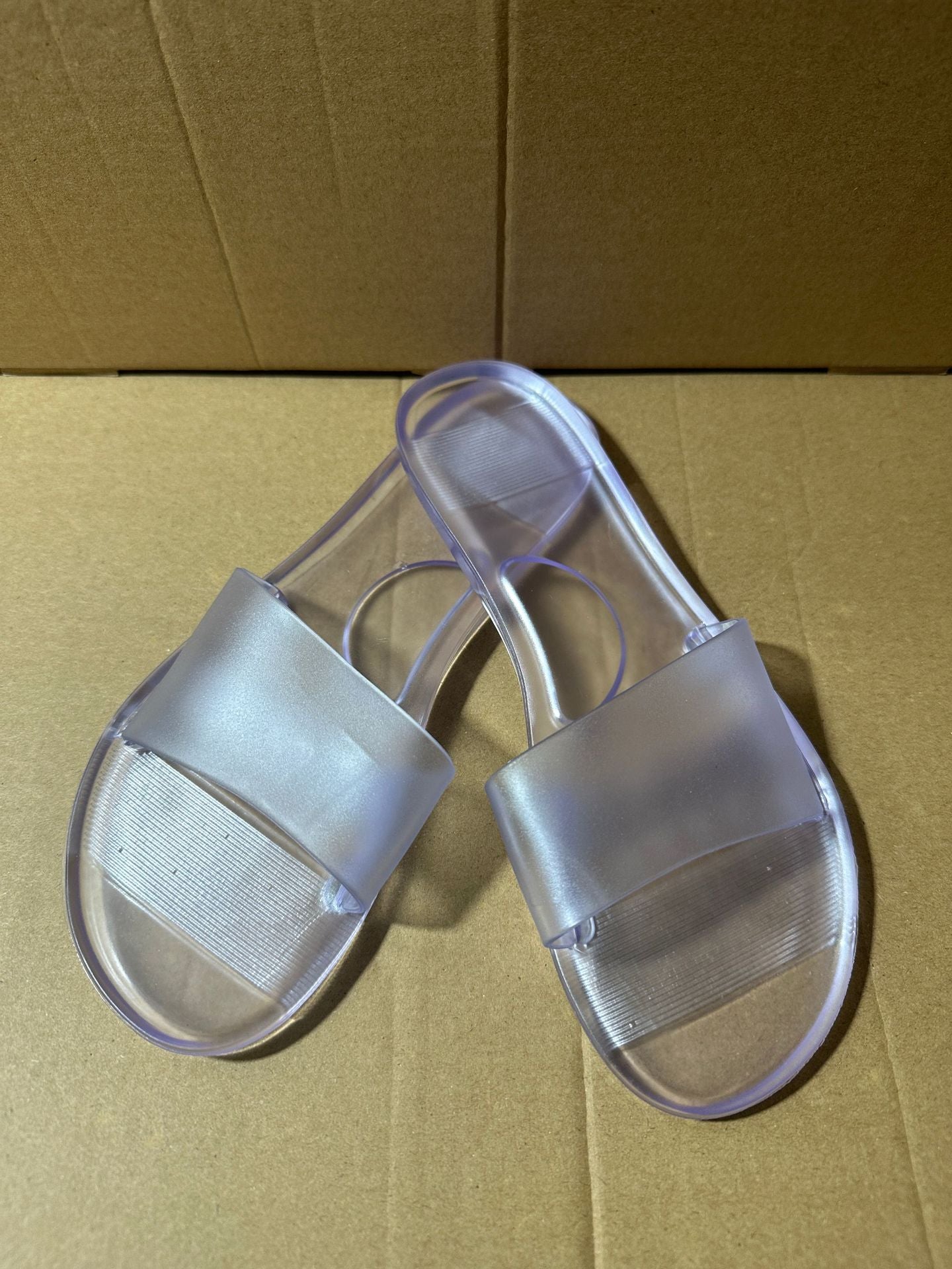 Cross-Border Large Size Crystal Shoes for Women to Wear at Home and Outside, Jelly Glue Sandals, Foreign Trade Wholesale Dropshipping