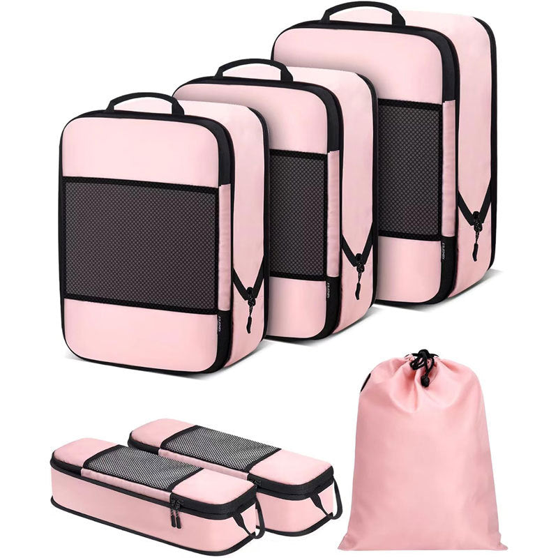Compression Travel Bag Six-Piece Suit Suitcase Classification Storage Compression Bag Clothing Organizer Bag Portable Portable Storage