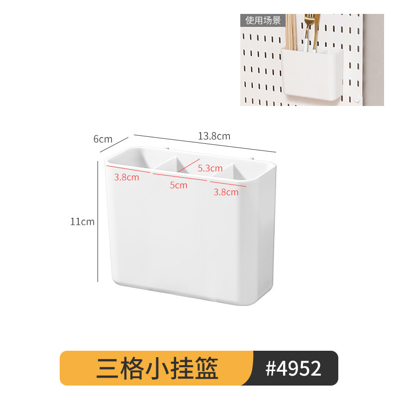 Extra-Large Perforated Board Self-Adhesive No-Drill Storage Rack Kitchen Wall Nail-Free Hanging Board Bathroom Wall Storage Organizer