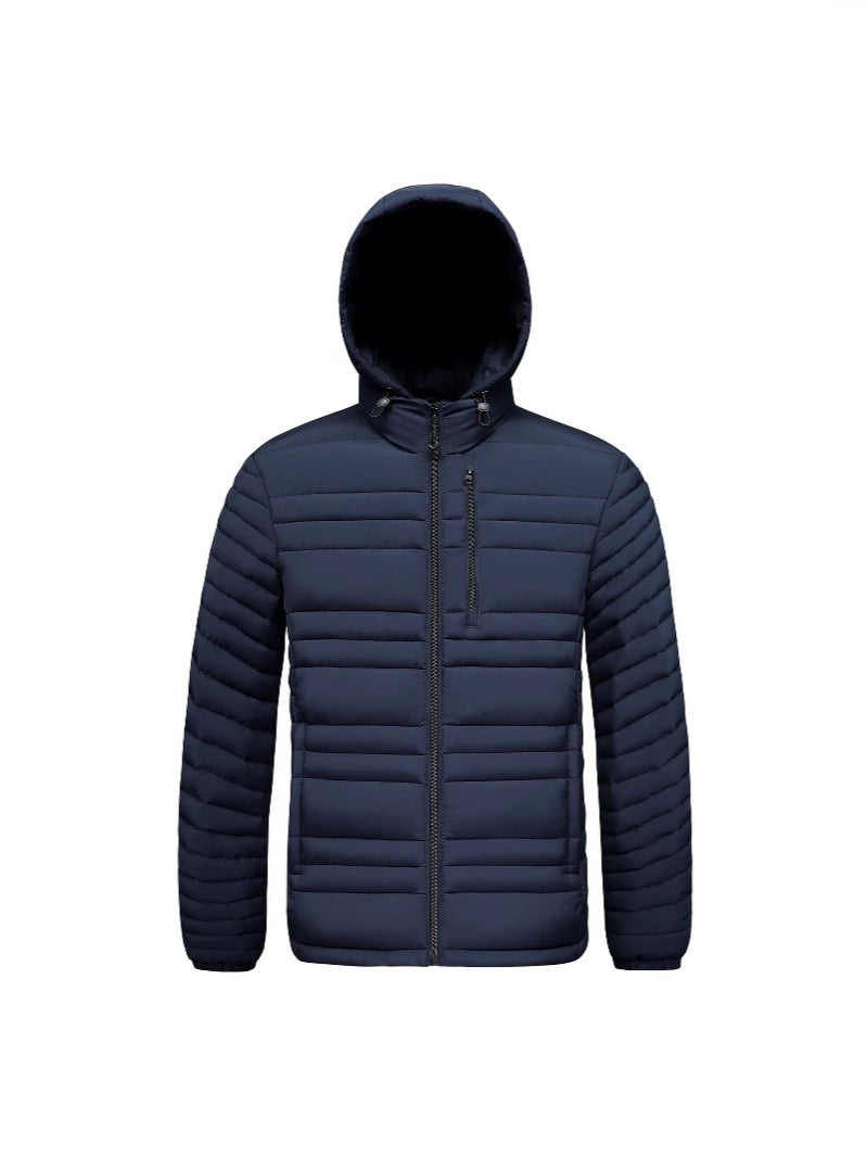 2025 new spareribs cotton-padded jacket men's winter cashmere coat cotton-padded jacket warm hooded outdoor cotton-padded jacket spareribs clothing cross-border
