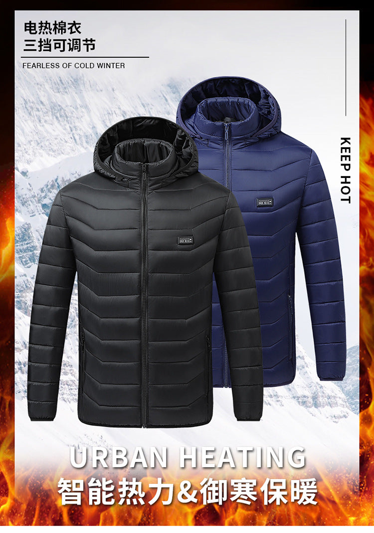 Cross-Border Exclusive Supply of Winter Four-Control Twenty-One Constant Temperature Smart Heating Jacket, Youth Casual Heating Clothing, Heated Clothing for Men and Women