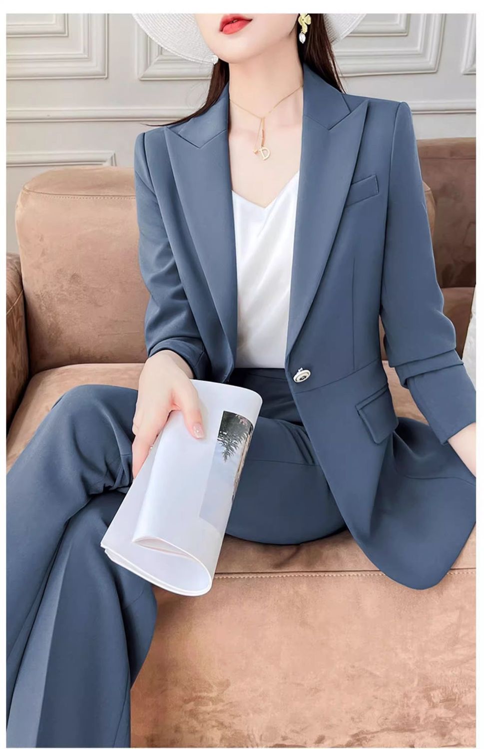 Fashionable Ancora Red Suit Suit Women's 2025 Autumn New Commuting Professional Work Clothes Slim Suit Two-Piece Set
