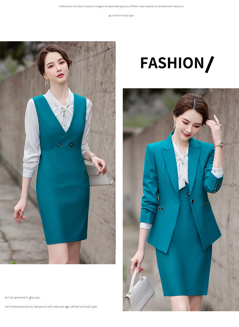 Amazon European and American Cross-Border Popular Commuter Foreign Trade Women's Blazer Professional Pants Dress Two-Piece Suit