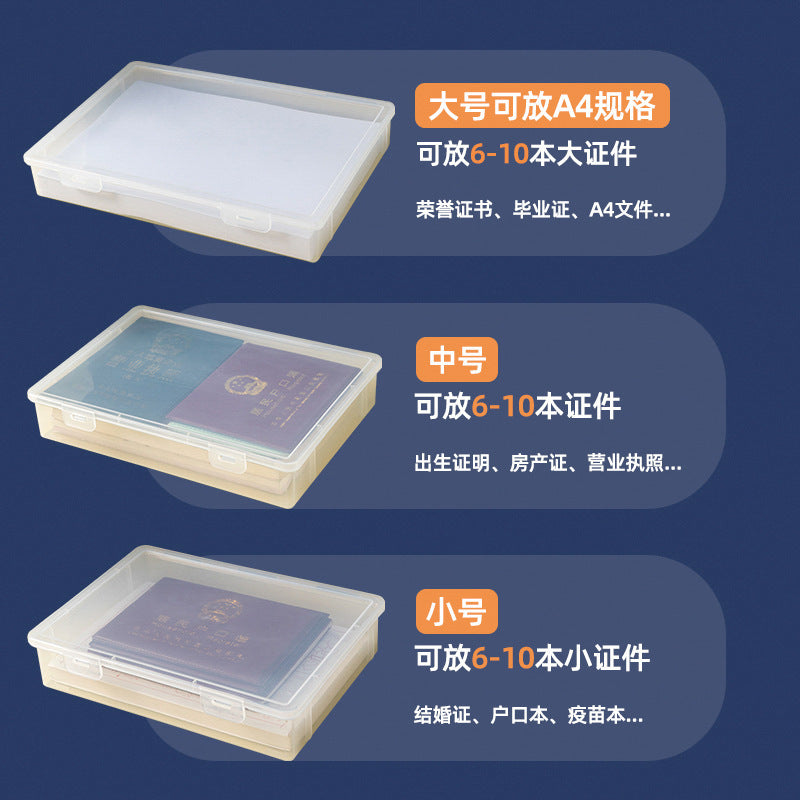 Document Storage Box for Home Use, Multifunctional Stationery, Certificate, Data, File, Card Holder, Household Registration Book Organizer, Magic Tool