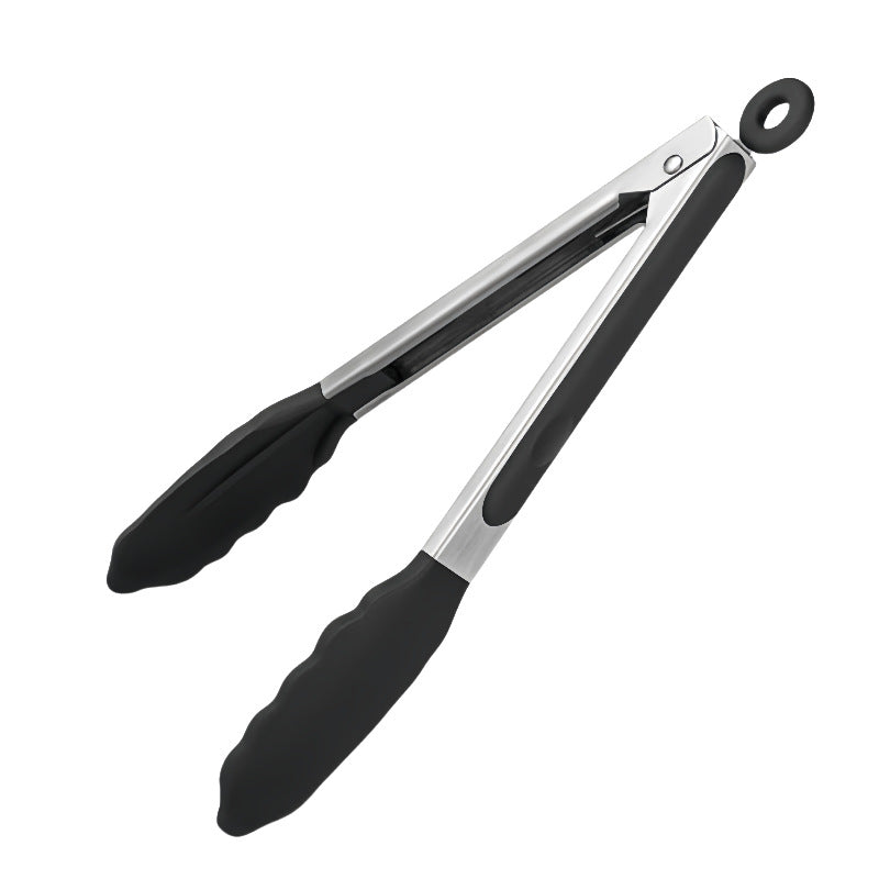 Silicone Clips for Kitchen Non-Stick Pans, Anti-Scalding and High Temperature Resistance, Household Barbecue and Steak Special Set, Stainless Steel Food Clips