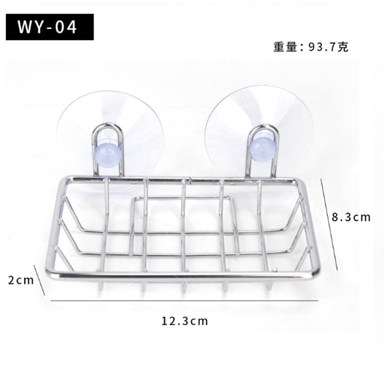 Kitchen Bathroom Suction Cup Storage Rack Creative Metal Storage Rack Cleaning Sponge Storage Rack Tissue Rack Iron