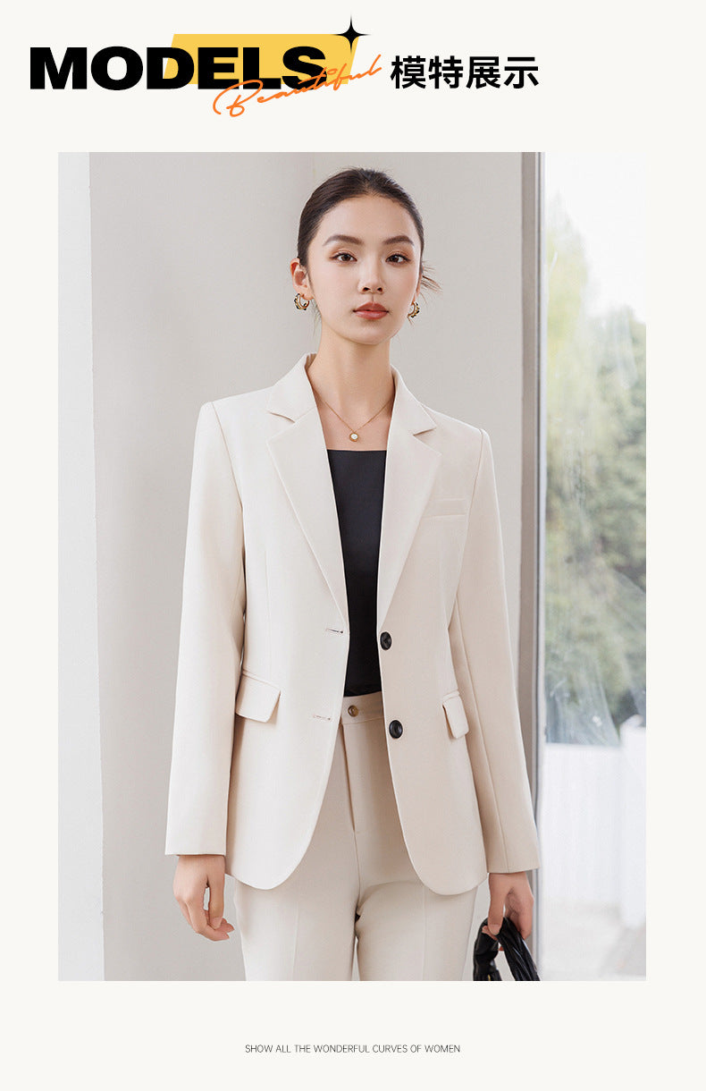 Cross-Border Off-White Blazer for Women, High-End Spring New Style Professional Suit, Fashionable and Elegant Formal Workwear