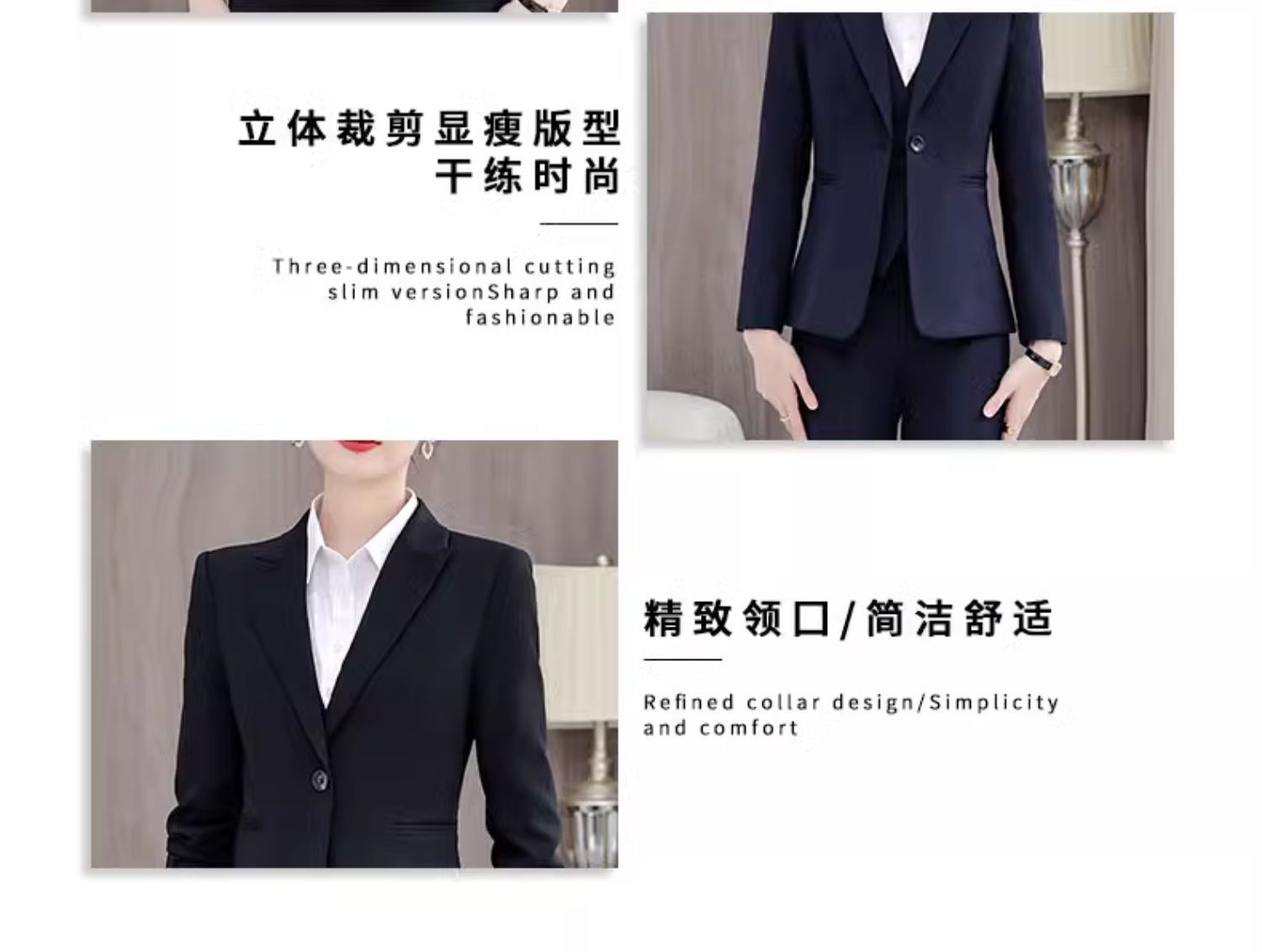 Gray Suit Women's Professional Suit Spring and Autumn Hotel Workwear Elegant Interview Formal Wear Plus Size Workwear