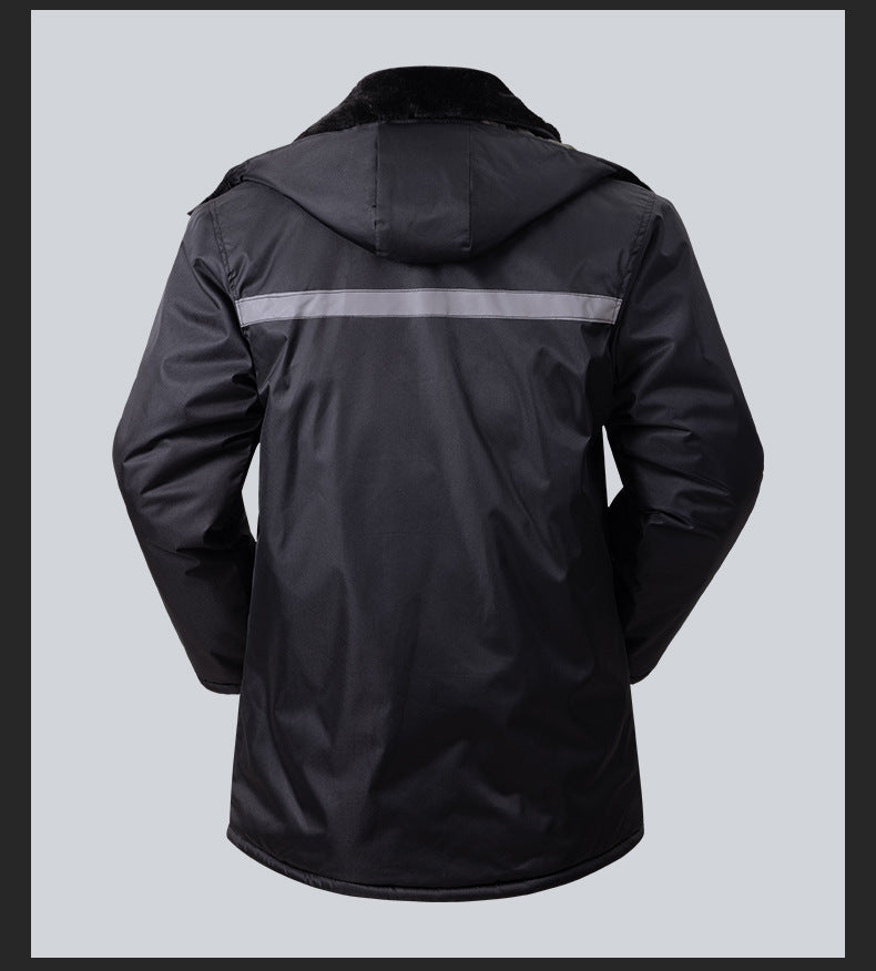 Winter Cold-Proof Cotton Coat, Labor Protection Cotton Jacket, Fleece-Lined and Thickeneded Construction Site Cold Storage Cotton Jacket, Thickeneded Warm Work Clothes, Cotton Jacket