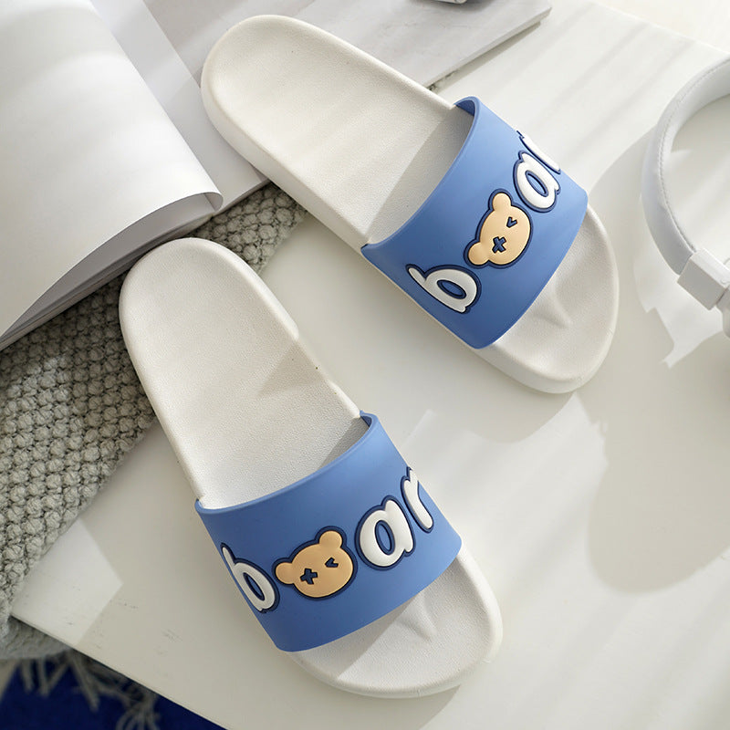 Women's Home wear-resistant slippers indoor bathroom non-slip slippers couple outdoor casual cartoon cute sandals