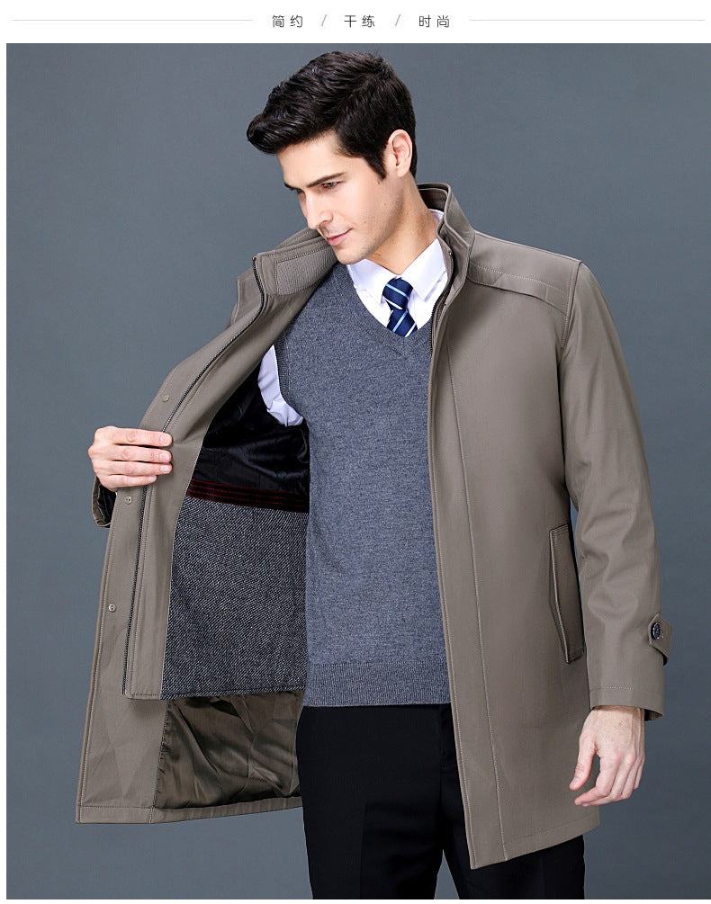2024 Winter High-grade Windbreaker Men's Middle-aged and Elderly Men's Casual Dad's Winter Clothes Thickened Inner Jacket