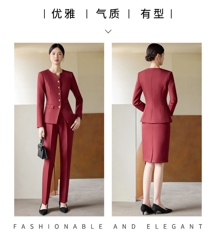 Suit Suit for Women Spring & Fall New Fashion Elegant Goddess Style Professional Wear Formal Wear Beauty Salon Jewelry Store Work Clothes