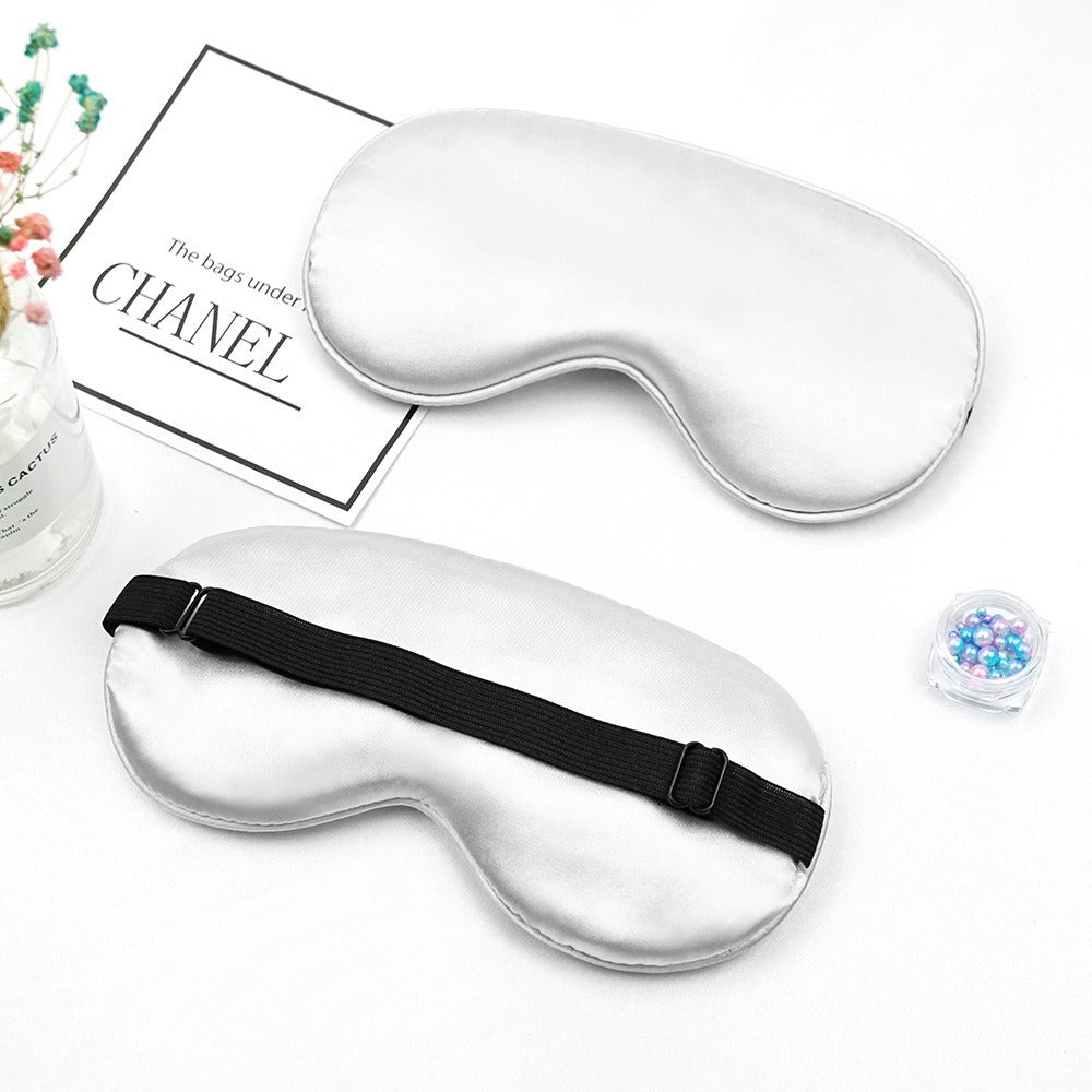 Cross-Border Wholesale Imitation Silk Eye Mask, Light-Blocking, Non-Pressing on the Eyes, Travel and Sleeping Eye Mask, Breathable Sleep Eye Mask, Adjustable