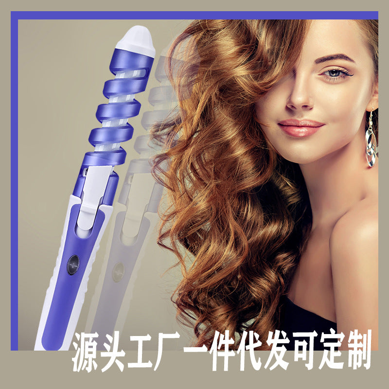 Cross-border explosions spiral anti-hot hair curling iron curling iron electric curling iron electric heating rod large curling pear flower hairdressing iron curling iron