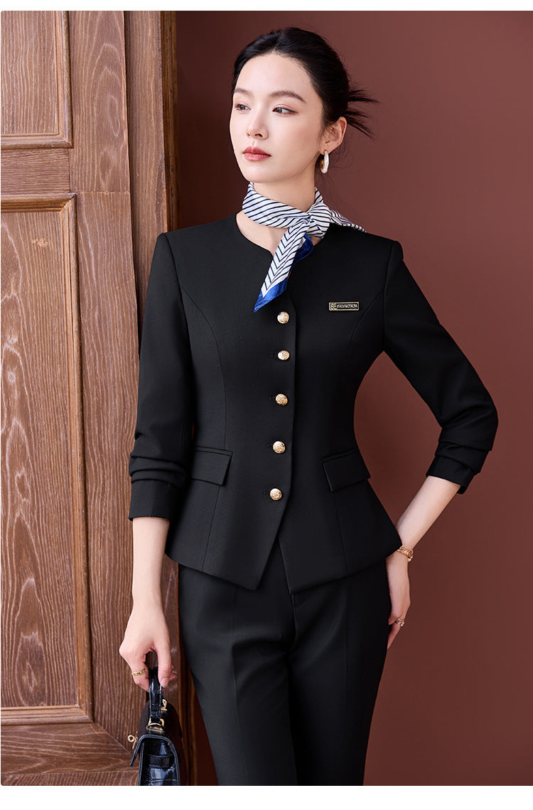 Professional Suit Suit Women's Autumn and Winter New Hotel Front Desk Jewelry Store Workwear Beauty Salon Front Desk Manager Workwear