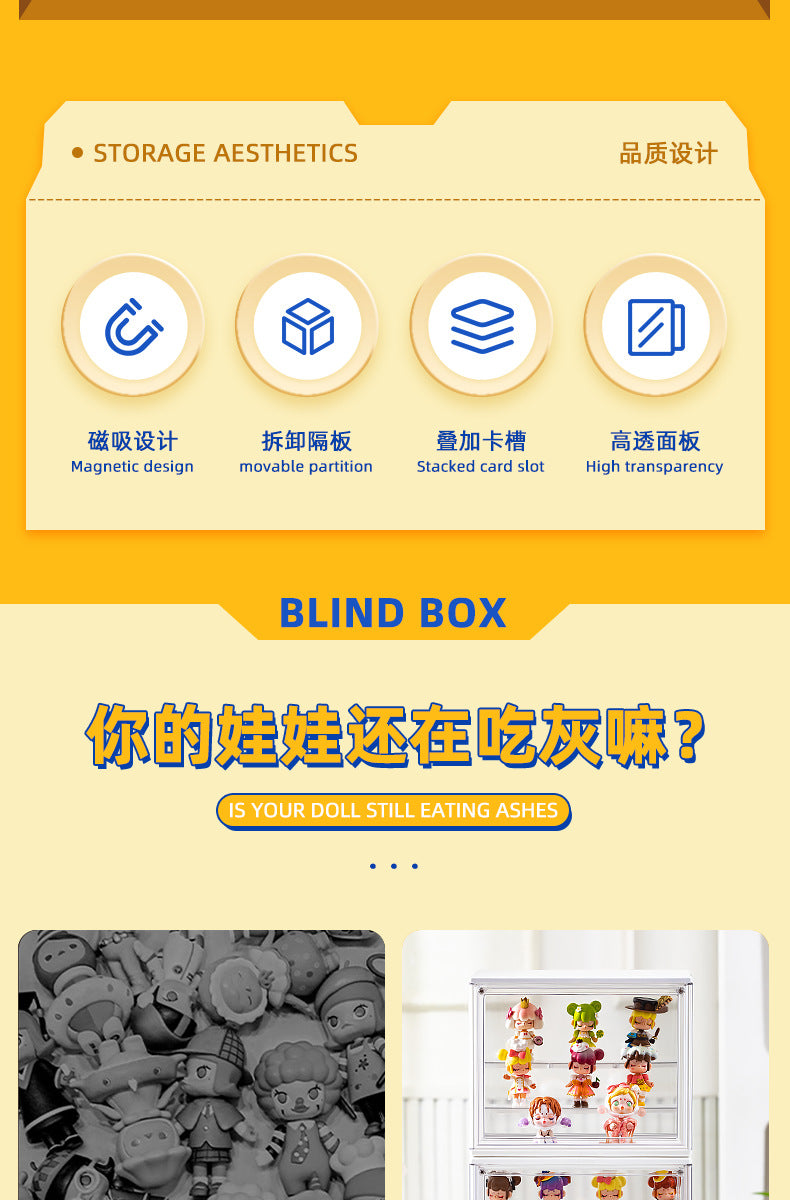 Blind Box Storage Display Stand Desktop Transparent Dustproof Acrylic Lego Bubble Mate Storage Cabinet Hand Display Box