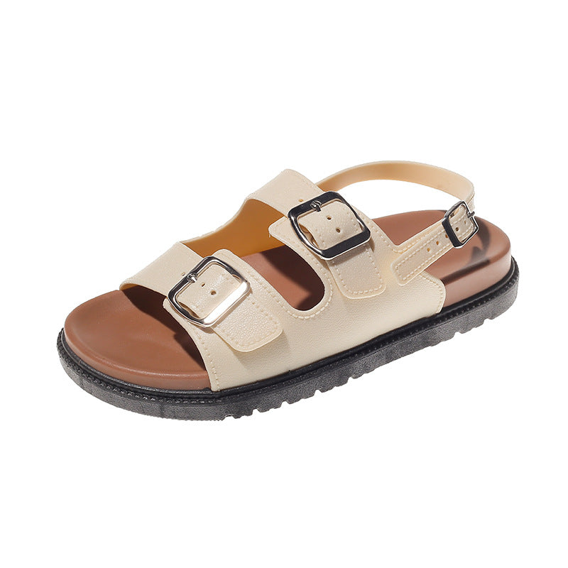 Slippers Women's Summer Rome Flat Beach Sandals Cross-border E-commerce Foreign Trade Rear Strap Fashionable Outwear All-match Sandals and Slippers