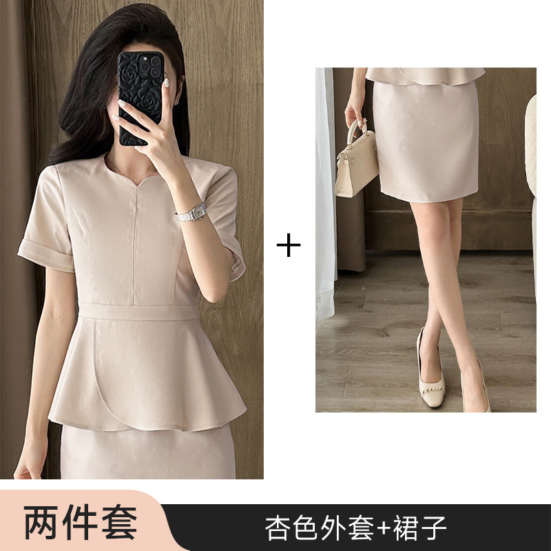 Summer Business Wear Short-sleeved Suit suit Women's Dress Slim-fit Temperament Hotel Front Desk Sales Department Jewelry Store Work Clothes