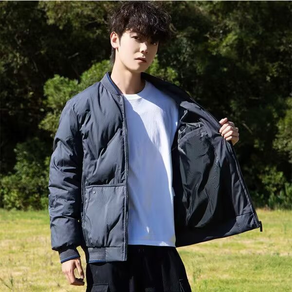 Men's Oversized Trendy Cotton Jacket for Autumn and Winter, New Fashion Baseball Jacket, Warm Thick Coat