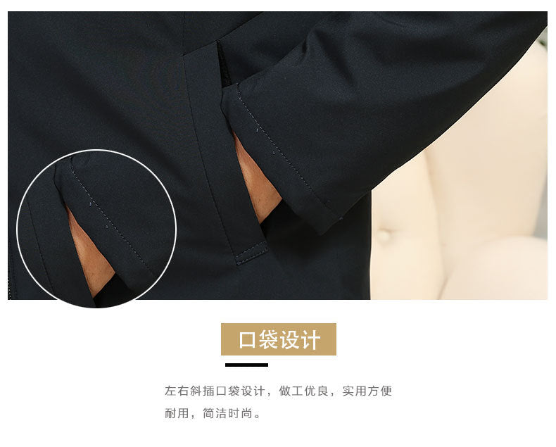 Spring and Autumn Winter Coat Middle-aged Men's Cotton-padded Clothes for the Elderly Simple Light Business Warm Cotton-padded Coat Thickened Cotton-padded Coat