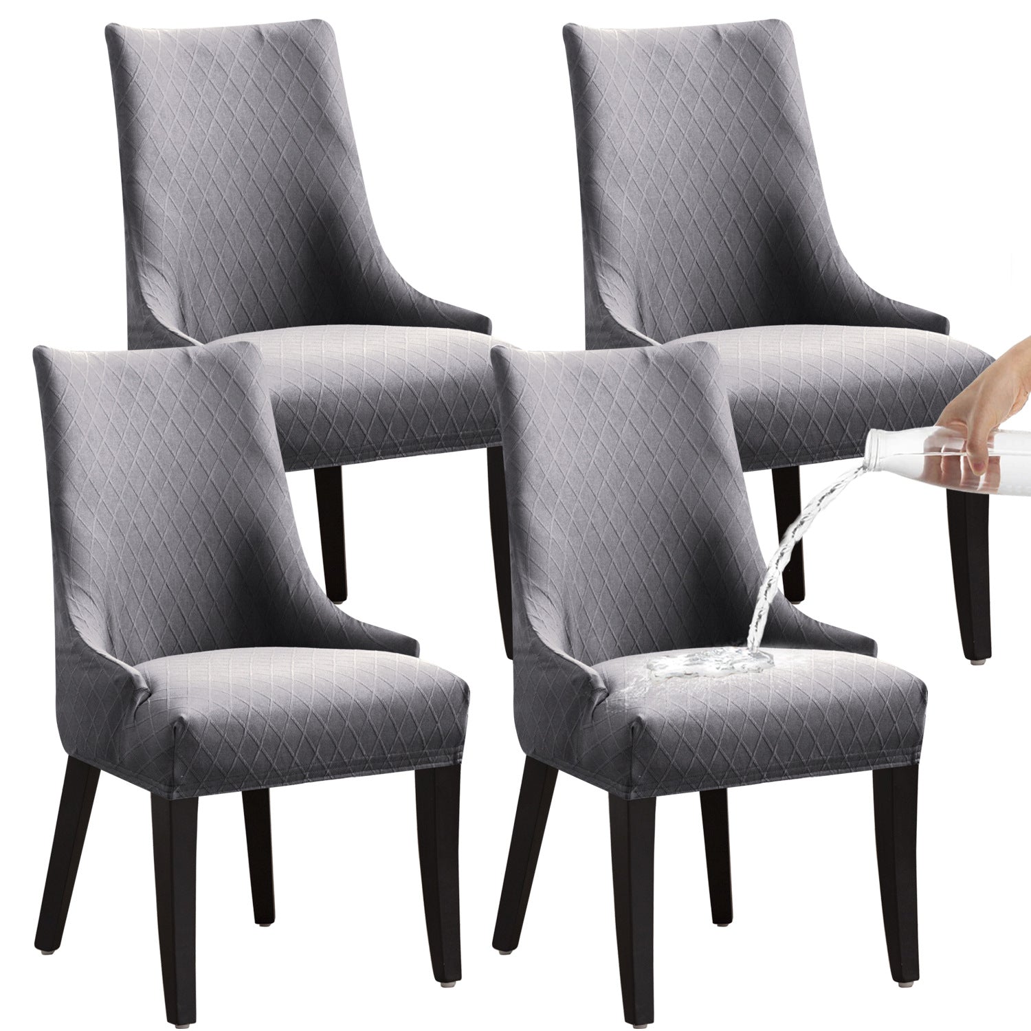 Cross-border hot sale rhombus jacquard waterproof small armchair cover solid color one-piece elastic chair cover dining chair cover wholesale