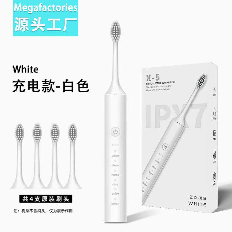 Factory wholesale soft bristle toothbrush flusher portable adult children universal ultrasonic electric toothbrush charging