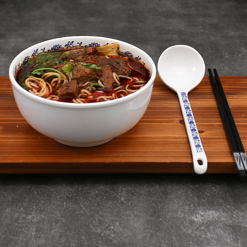A5 melamine orchid ramen bowl noodle bowl commercial noodle bowl wholesale imitation porcelain plastic thickened rice bowl beef noodles round bowl