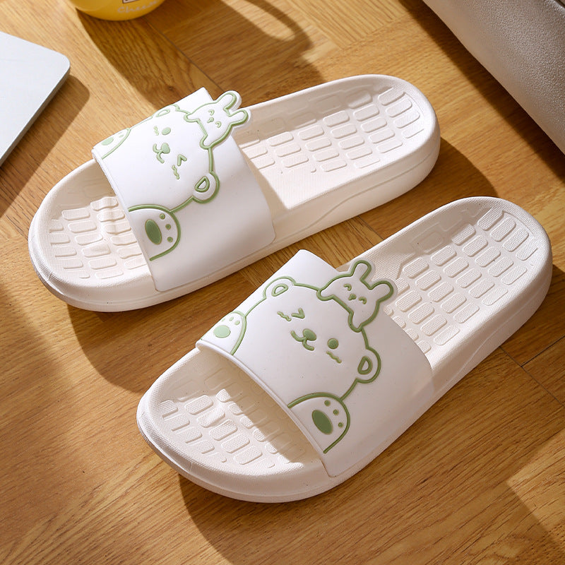Slippers home trend height increasing slippers indoor bathroom non-slip sandals couple wear cartoon cute slippers