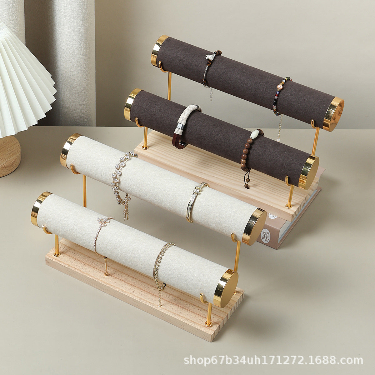 Solid Wood Jewelry Display Stand, Multi-Purpose Bracelet and Watch Storage, Removable Jewelry Props Display, Shooting Exhibition
