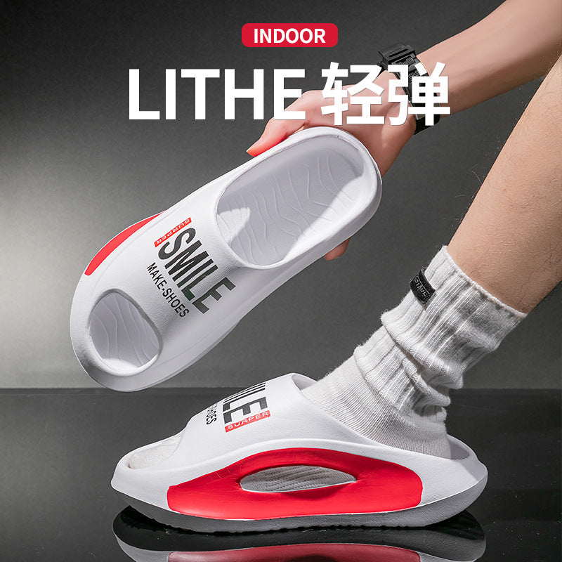 Sandals and slippers women's thick-soled poop-feeling platform shoes indoor and outdoor wear couples cross-border fashion versatile sports men's slippers