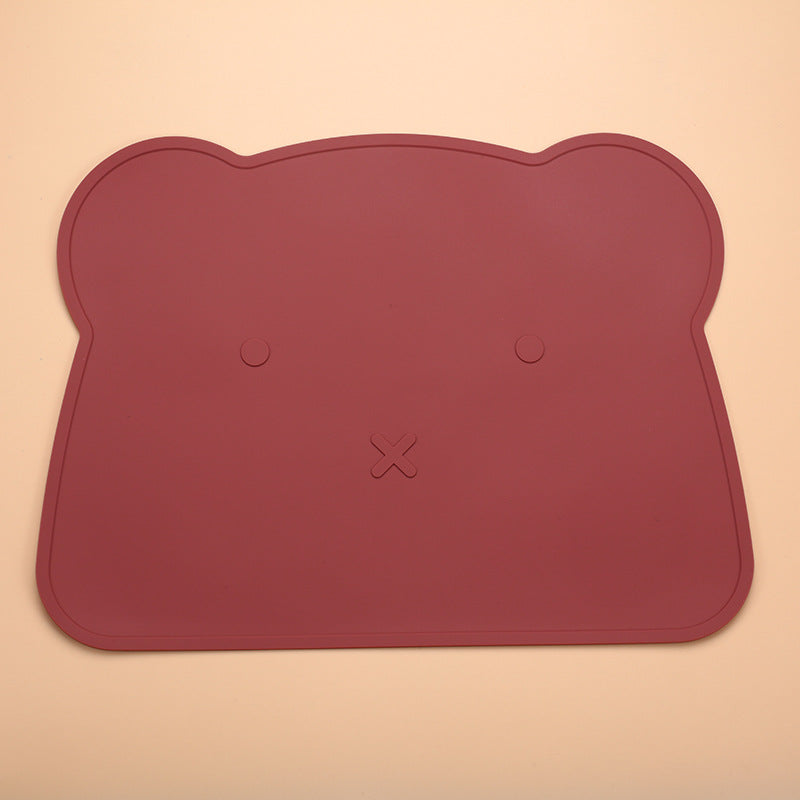 Free Shipping Baby Food Supplemented Training Dinner Plate Children's Bear Suction Bowl Food Grade Drop-resistant Baby Bear Silicone Dinner Plate