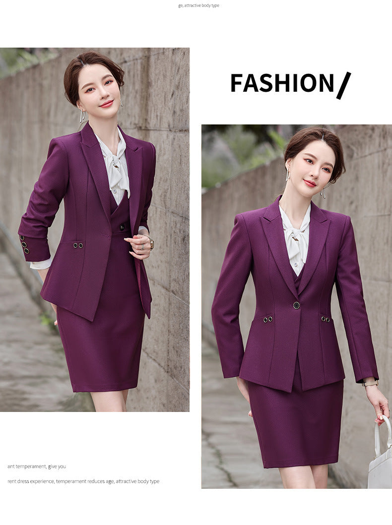 Amazon European and American Cross-Border Popular Commuter Foreign Trade Women's Blazer Professional Pants Dress Two-Piece Suit